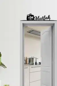 Mutfak Yazılı Ahşap Kapı ve Ayna Üstü Köşe Süsü