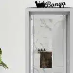 Banyo Yazılı Ahşap Kapı ve Ayna Üstü Köşe Süsü