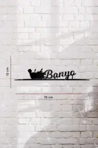 Banyo Yazılı Ahşap Kapı ve Ayna Üstü Köşe Süsü - Görsel 2