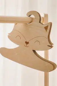 Kedi Temalı Ahşap Bebek Elbise Askısı 3'lü Set - Görsel 2