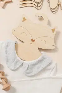Kedi Temalı Ahşap Bebek Elbise Askısı 3'lü Set - Görsel 5