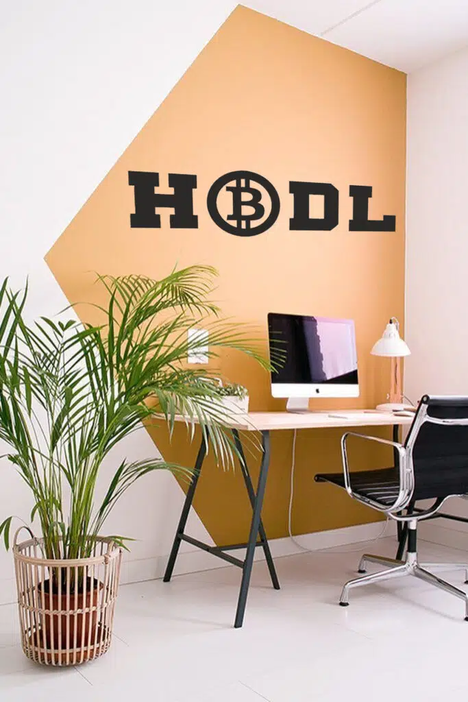 Bitcoin HODL Yazılı Dekoratif Ahşap Tablo
