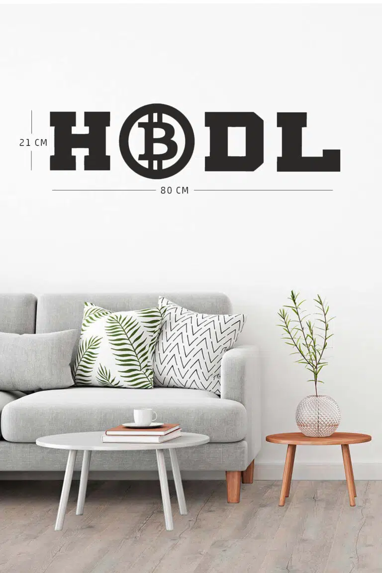 Bitcoin HODL Yazılı Dekoratif Ahşap Tablo - Görsel 3