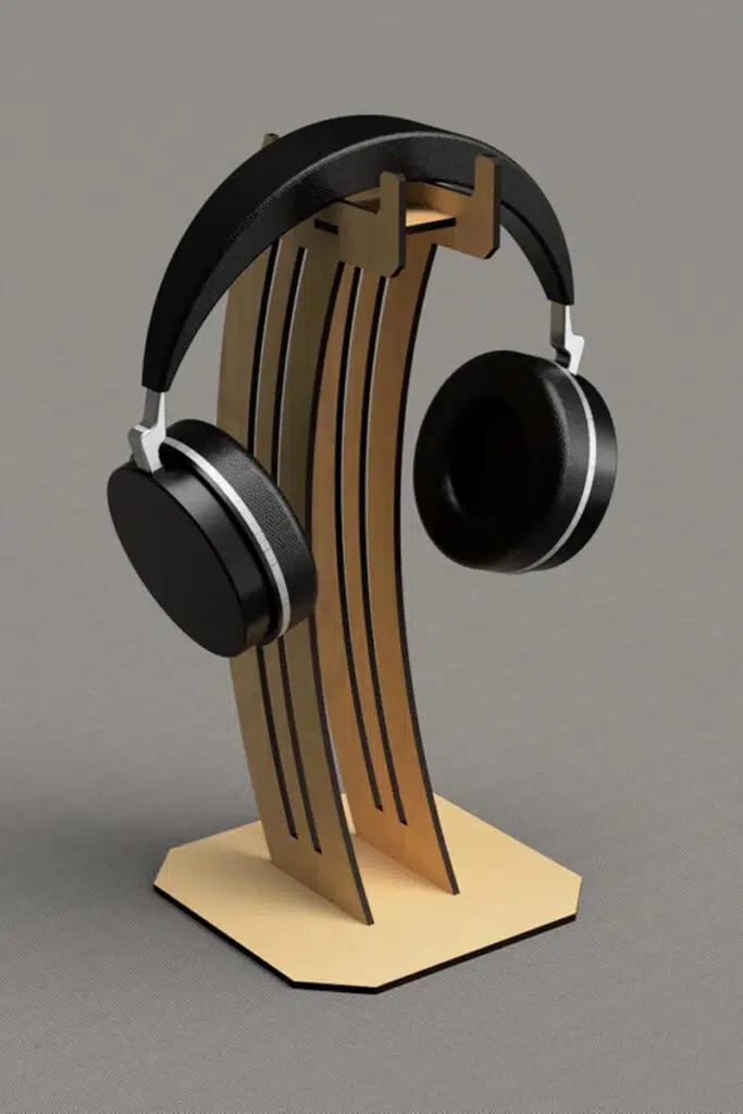 Ahşap MDF Şık Kulaklık Standı