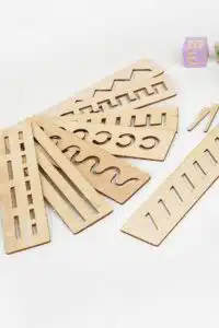 Şekil ve Çizim Geliştirici Şablon Eğitici Şablon Çocuk Oyunu Ahşap