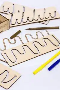 Şekil ve Çizim Geliştirici Şablon Eğitici Şablon Çocuk Oyunu Ahşap