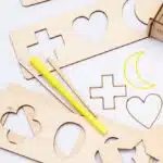 Şekil ve Çizim Geliştirici Şablon Eğitici Şablon Çocuk Oyunu Ahşap