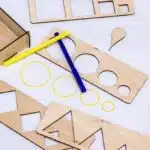 Şekil ve Çizim Geliştirici Şablon Eğitici Şablon Çocuk Oyunu Ahşap