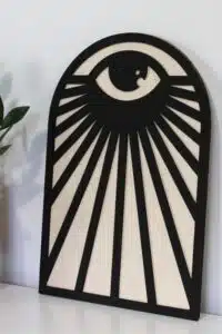 Premium Göz Kemeri Temalı Ahşap MDF Dekoratif Tablo