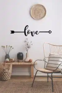 Love Yazılı Dekoratif Ahşap Tablo