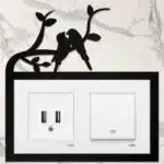 Ahşap İkili Priz Çerçevesi Kuş Temalı