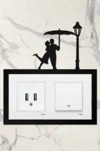 Ahşap İkili Priz Çerçevesi Sevgili Temalı