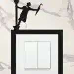 Ahşap Priz Çerçevesi Şemsiyeli Adam Temalı