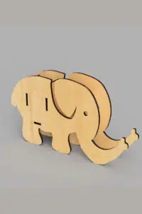 Fil Temalı Ahşap MDF Şık Telefon Standı ve Kalemlik - Görsel 2