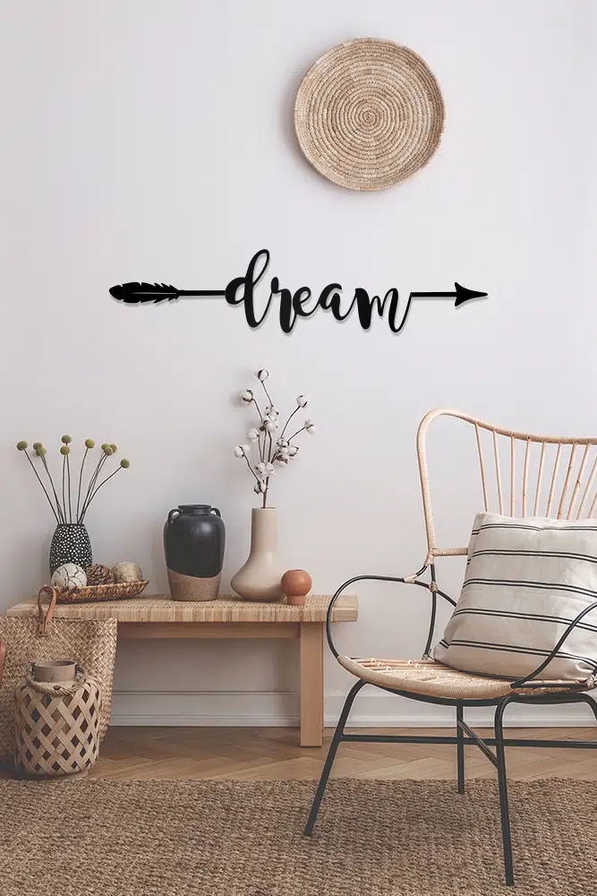 Dream Yazılı Dekoratif Ahşap Tablo - Görsel 2