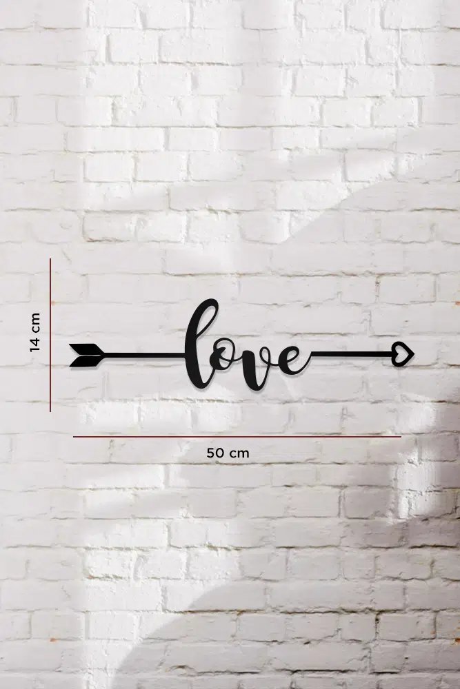 Love Yazılı Dekoratif Ahşap Tablo - Görsel 3