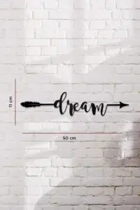 Dream Yazılı Dekoratif Ahşap Tablo - Görsel 3