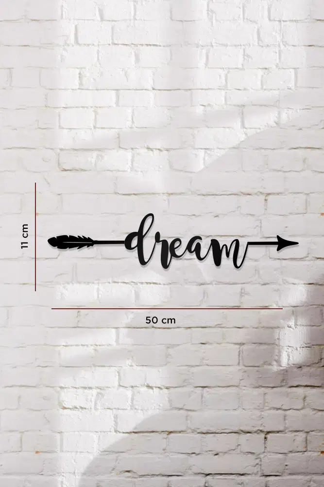 Dream Yazılı Dekoratif Ahşap Tablo - Görsel 3