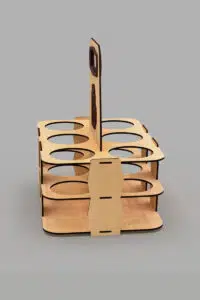 6'lı Şişe Tutucu & Şişe Taşıyıcı Ahşap MDF Şarap Şişe Standı - Görsel 4