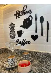 9 Parça Mutfak Ahşap MDF Tablo Seti - Görsel 2