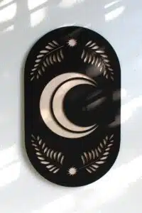 Premium Hilal Temalı Ahşap MDF Dekoratif Tablo