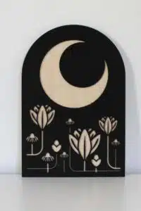 Premium Ay Bahçesi Temalı Ahşap MDF Dekoratif Tablo