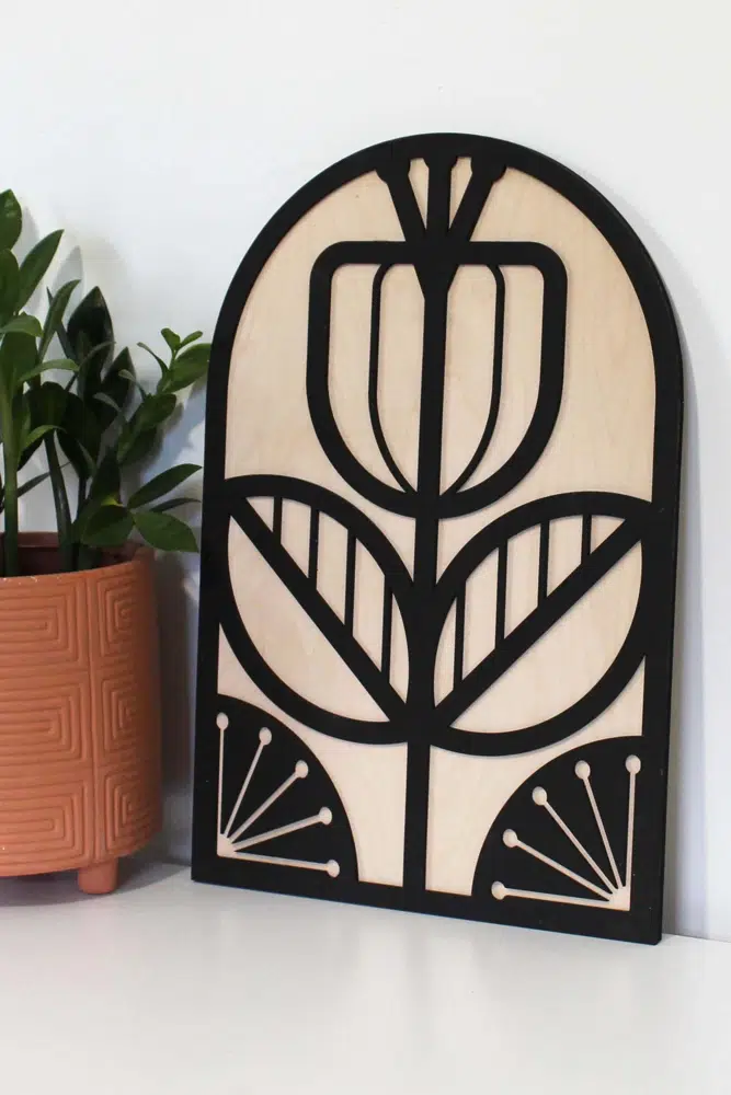 Premium Lale Dekor Temalı Ahşap MDF Dekoratif Tablo