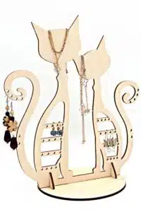 Kedi Temalı Ahşap MDF Takı Standı