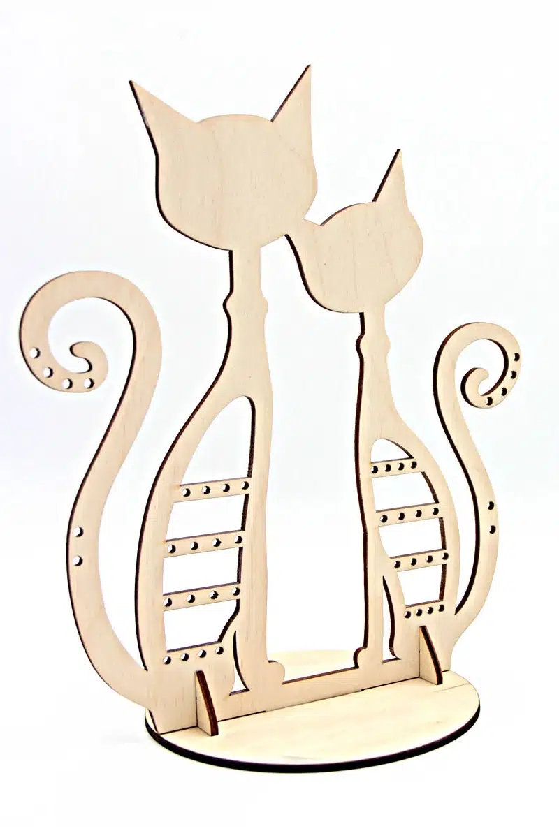 Kedi Temalı Ahşap MDF Takı Standı - Görsel 2