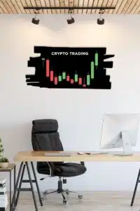 Crypto Trading Premium Ahşap MDF Dekoratif Tablo