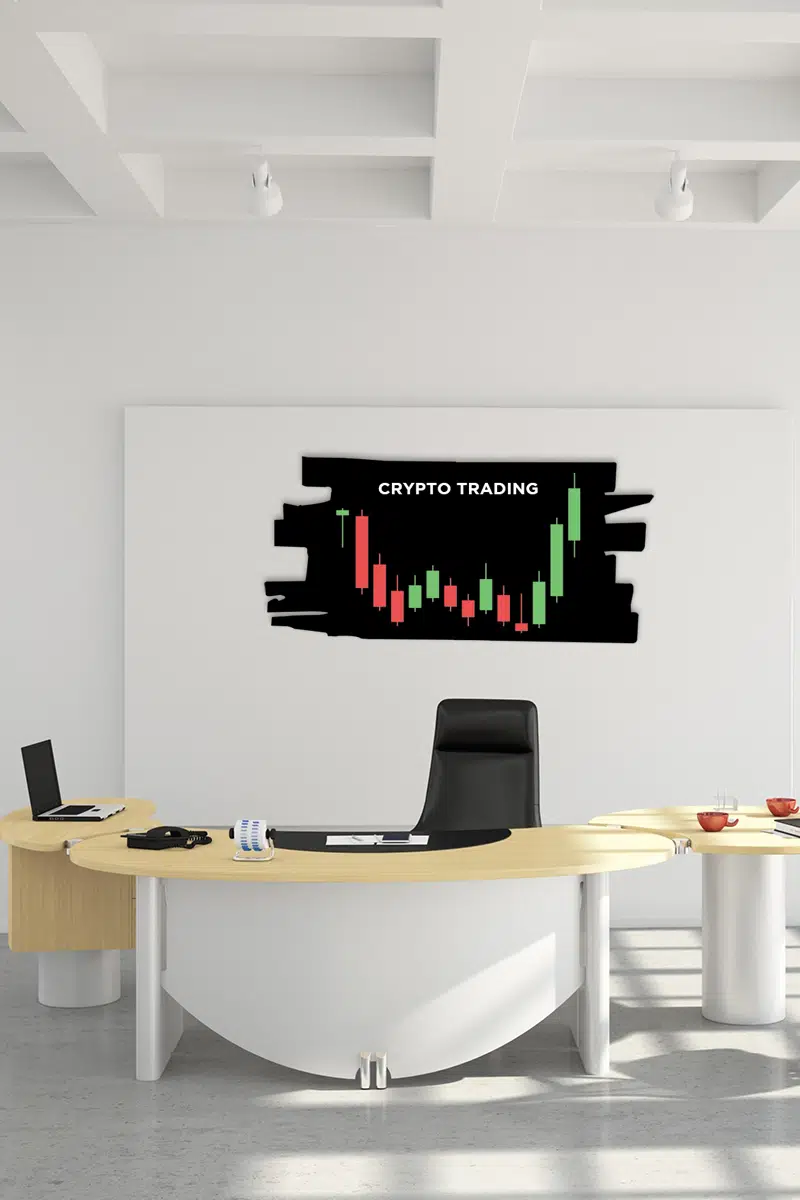 Crypto Trading Premium Ahşap MDF Dekoratif Tablo - Görsel 2