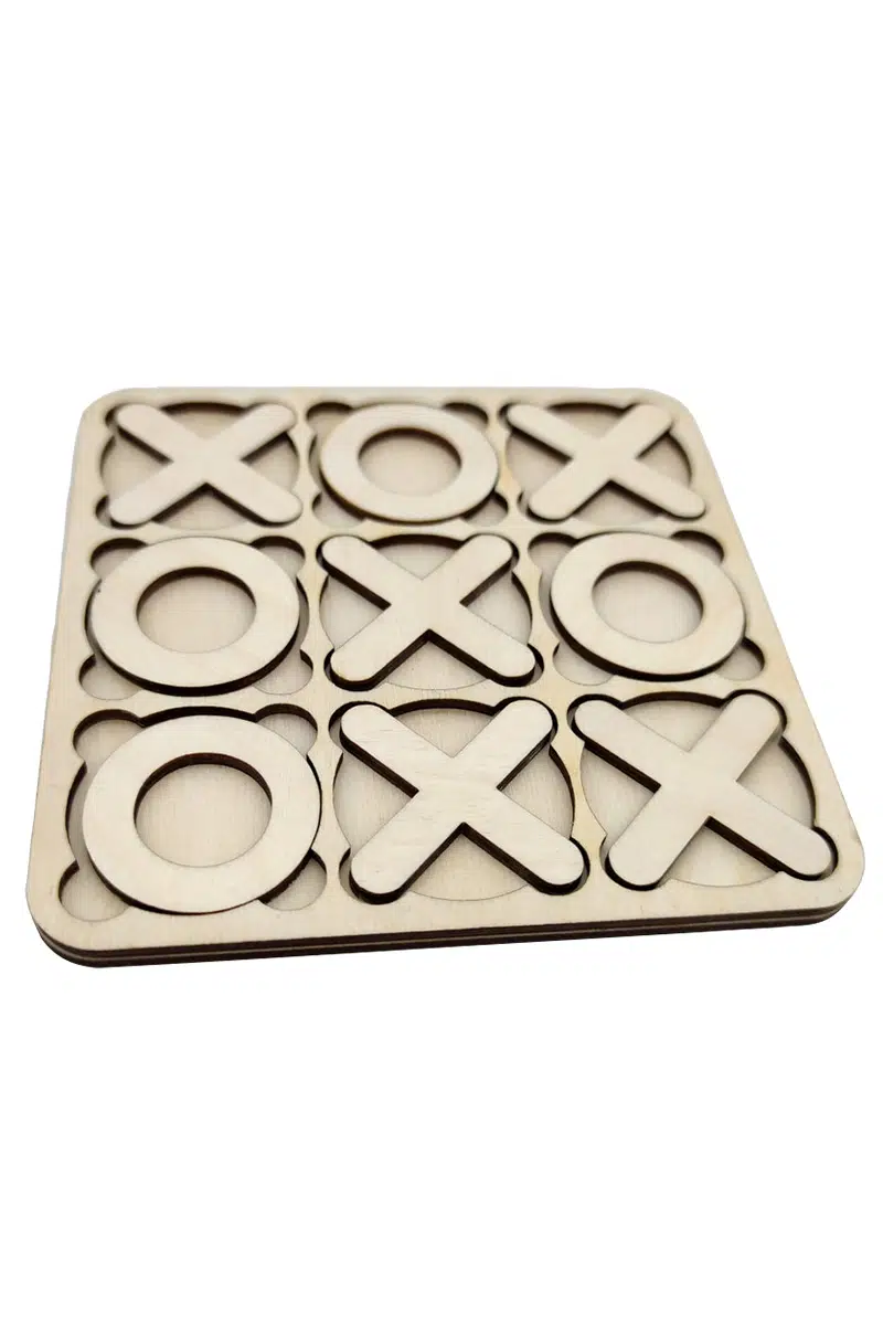 Tic Tac Toe Oyunu Ahşap MDF Xox Oyunu Zeka Geliştirici Oyuncak - Görsel 2