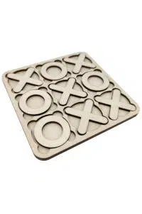 Tic Tac Toe Oyunu Ahşap MDF Xox Oyunu Zeka Geliştirici Oyuncak - Görsel 3