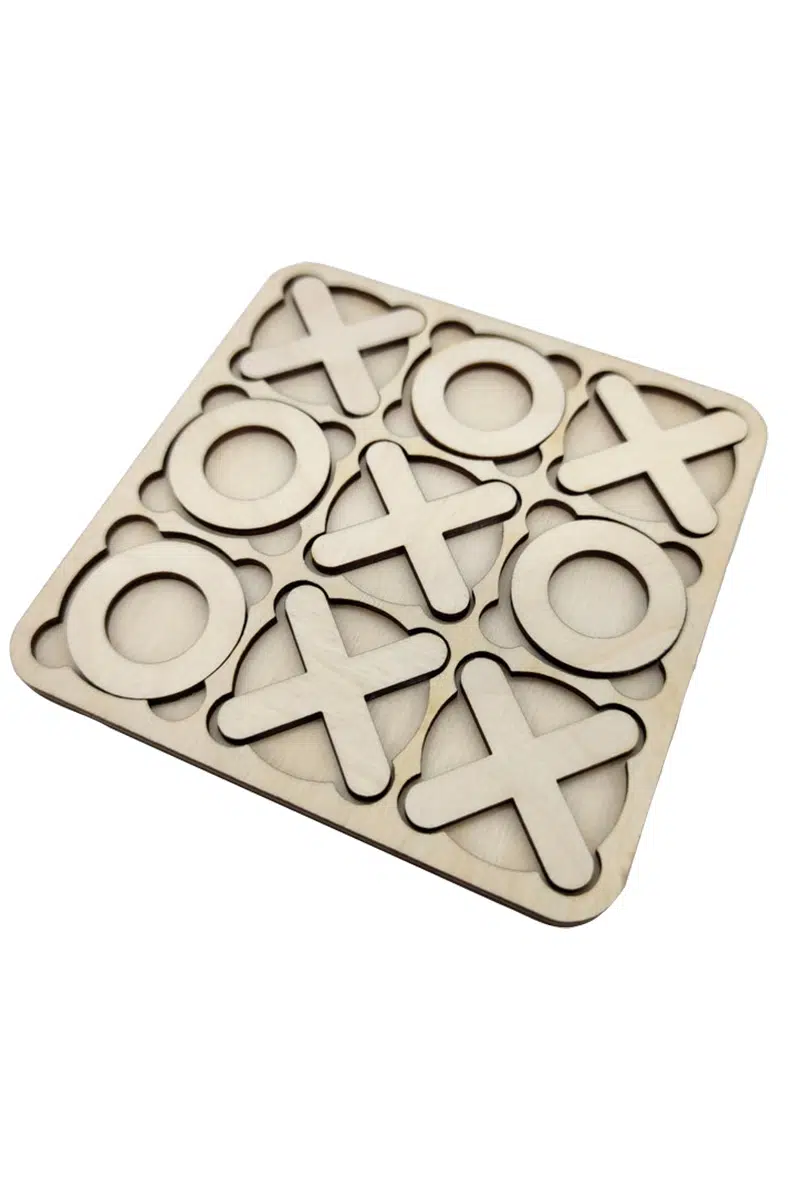 Tic Tac Toe Oyunu Ahşap MDF Xox Oyunu Zeka Geliştirici Oyuncak - Görsel 4