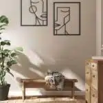2'li Kadın Erkek Yüzleri Ahşap Portre Tablo