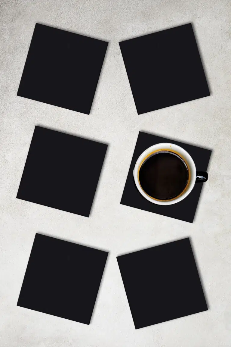 Siyah Ahşap Bardak Altlığı 6'lı Set - Görsel 2