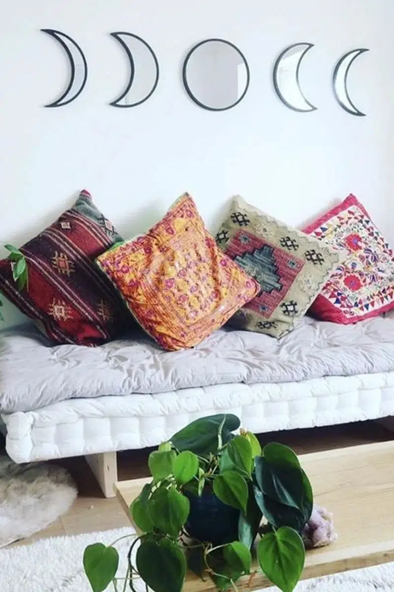 Ay Evresi Duvar Ayna Tablo Seti Pleksi Ayna SİYAH ÇERÇEVE - Görsel 3