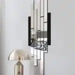 Mdf Üzeri Aynalı Pleksi Asimetrik Tablo Siyah Gümüş