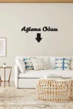 Ağlama Odası Yazılı Dekoratif Ahşap Tablo