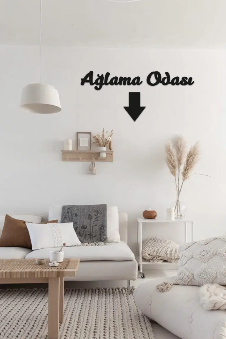 Ağlama Odası Yazılı Dekoratif Ahşap Tablo - Görsel 2