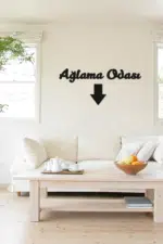 Ağlama Odası Yazılı Dekoratif Ahşap Tablo - Görsel 3