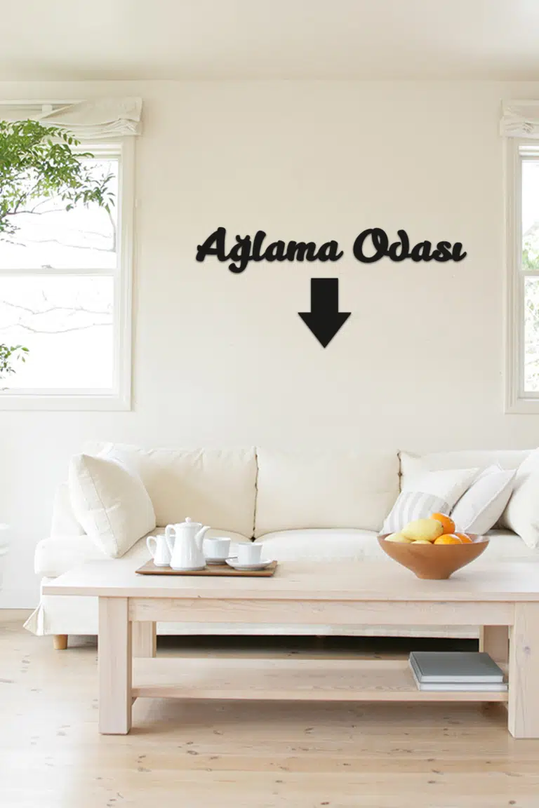 Ağlama Odası Yazılı Dekoratif Ahşap Tablo - Görsel 3
