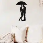 Şemsiye Altında Çift Temalı Dekoratif Ahşap Tablo