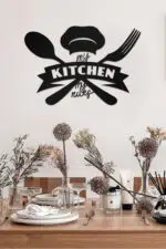 My Kitchen My Rules Temalı Dekoratif Ahşap Tablo - Görsel 2