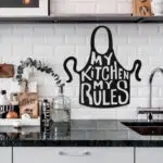 My Kitchen My Rules Temalı Dekoratif Ahşap Tablo