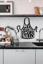 My Kitchen My Rules Temalı Dekoratif Ahşap Tablo
