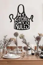My Kitchen My Rules Temalı Dekoratif Ahşap Tablo - Görsel 2