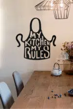 My Kitchen My Rules Temalı Dekoratif Ahşap Tablo - Görsel 3