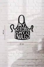 My Kitchen My Rules Temalı Dekoratif Ahşap Tablo - Görsel 4