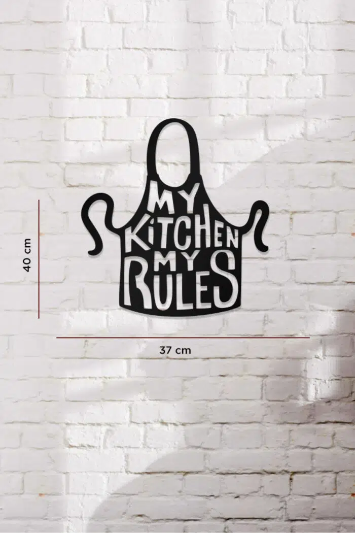 My Kitchen My Rules Temalı Dekoratif Ahşap Tablo - Görsel 4